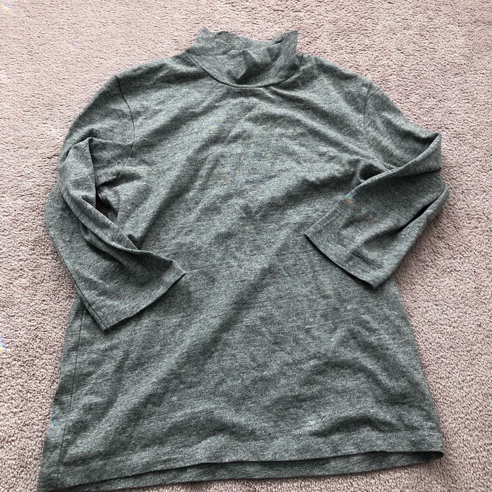 Grey Turtle Neck Quarter Sleeve